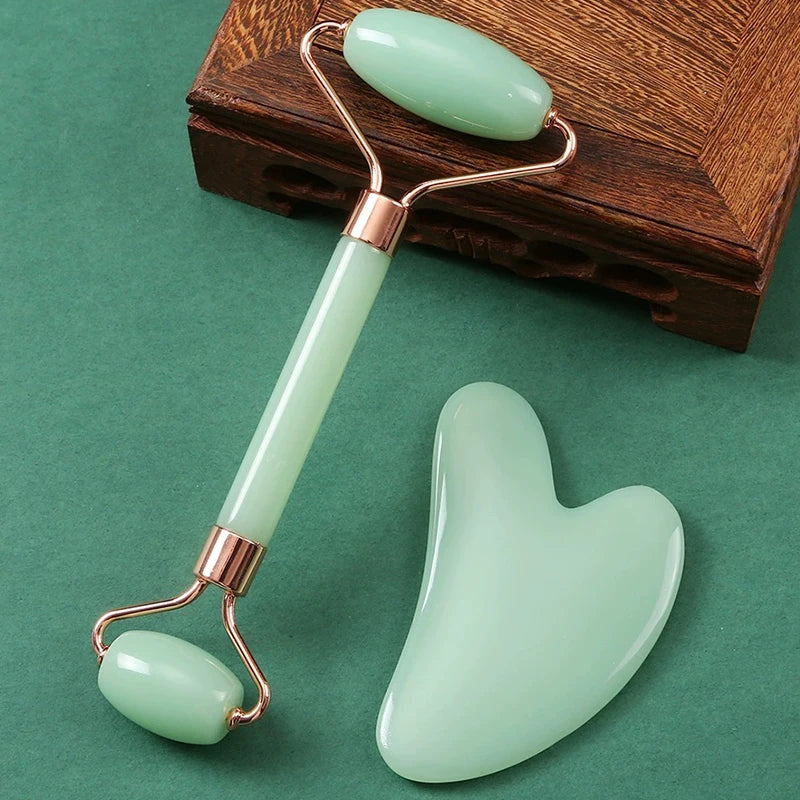 Kit Gua Sha & Rouleau – Routine Visage Sculpté